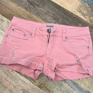 Mudd, pink, jean shorts, size 9